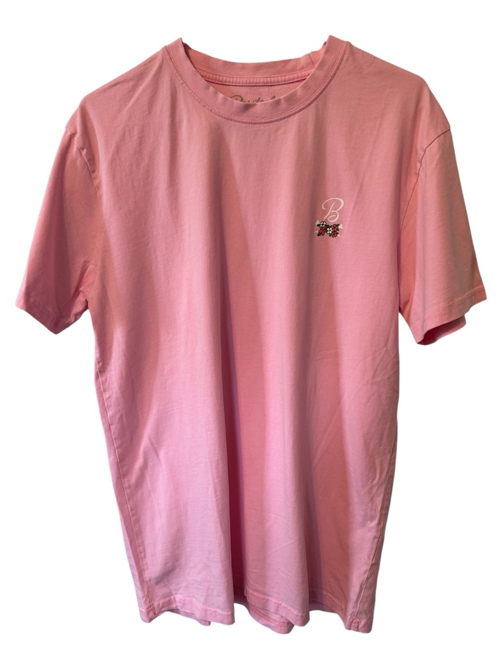 B Barstool Embroidered Pink Crewneck Mens  T-Shirt Short Sleeve Size Large